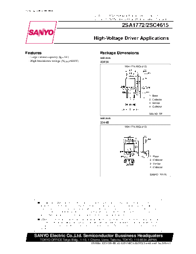 Sanyo 2sc4615  . Electronic Components Datasheets Active components Transistors Sanyo 2sc4615.pdf