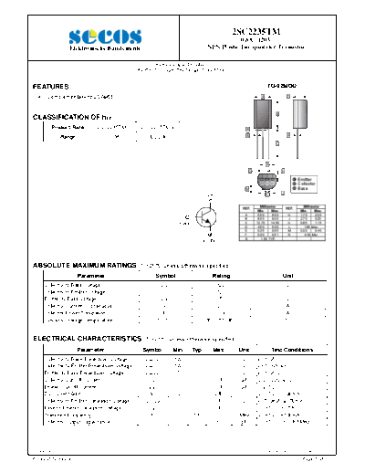 Secos 2sc2235tm  . Electronic Components Datasheets Active components Transistors Secos 2sc2235tm.pdf