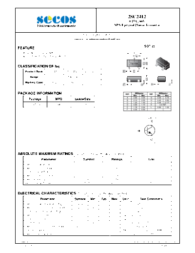 Secos 2sc2412  . Electronic Components Datasheets Active components Transistors Secos 2sc2412.pdf