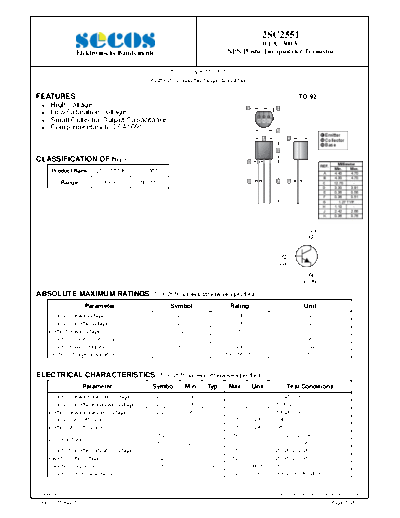 Secos 2sc2551  . Electronic Components Datasheets Active components Transistors Secos 2sc2551.pdf