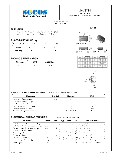 Secos 2sc2714  . Electronic Components Datasheets Active components Transistors Secos 2sc2714.pdf