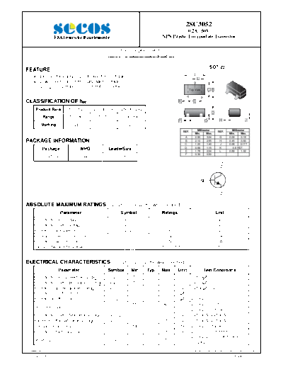 Secos 2sc3052  . Electronic Components Datasheets Active components Transistors Secos 2sc3052.pdf