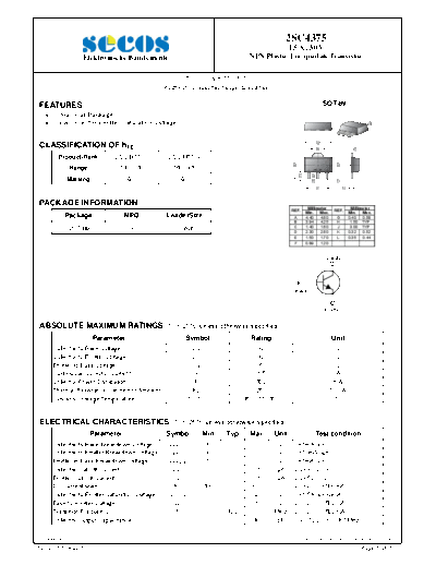 Secos 2sc4375  . Electronic Components Datasheets Active components Transistors Secos 2sc4375.pdf