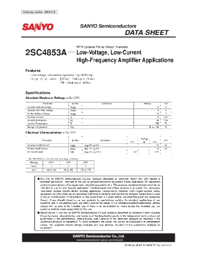 Sanyo 2sc4853a  . Electronic Components Datasheets Active components Transistors Sanyo 2sc4853a.pdf