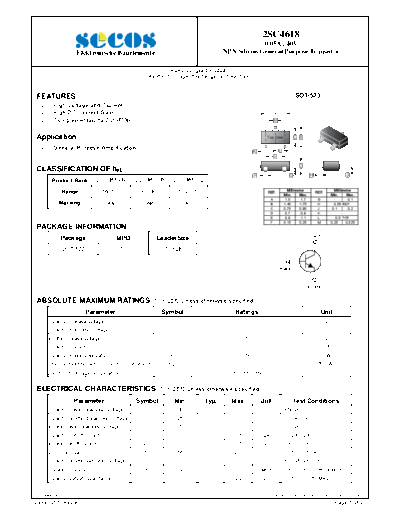 Secos 2sc4618  . Electronic Components Datasheets Active components Transistors Secos 2sc4618.pdf