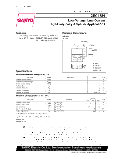 Sanyo 2sc4854  . Electronic Components Datasheets Active components Transistors Sanyo 2sc4854.pdf