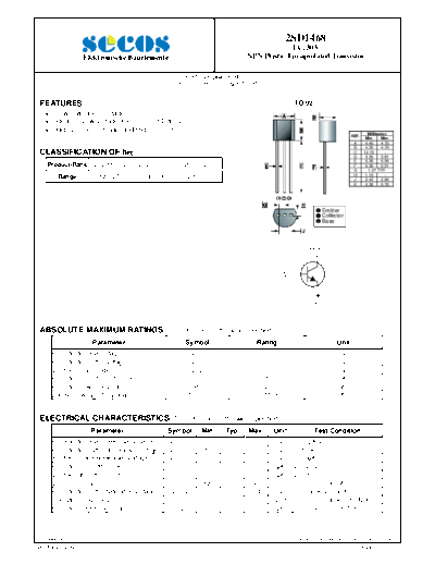 Secos 2sd1468  . Electronic Components Datasheets Active components Transistors Secos 2sd1468.pdf