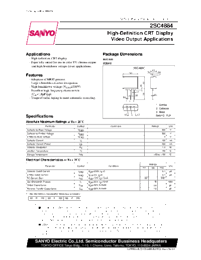 Sanyo 2sc4884  . Electronic Components Datasheets Active components Transistors Sanyo 2sc4884.pdf