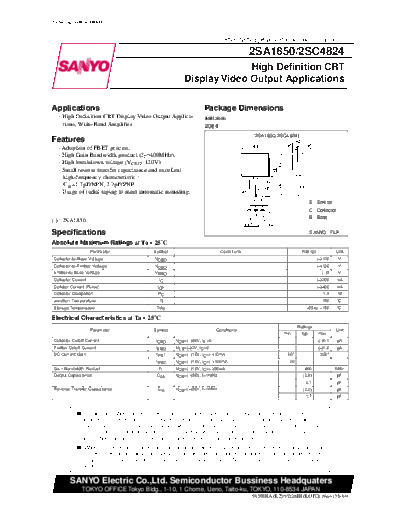 Sanyo 2sc4824  . Electronic Components Datasheets Active components Transistors Sanyo 2sc4824.pdf