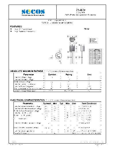 Secos 2n4124  . Electronic Components Datasheets Active components Transistors Secos 2n4124.pdf