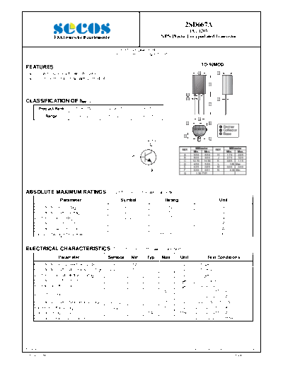 Secos 2sd667a  . Electronic Components Datasheets Active components Transistors Secos 2sd667a.pdf