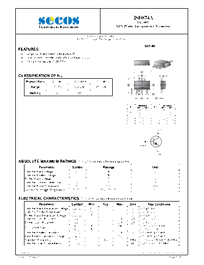 Secos 2sd874a  . Electronic Components Datasheets Active components Transistors Secos 2sd874a.pdf