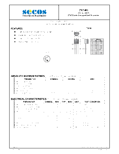 Secos 2n5401  . Electronic Components Datasheets Active components Transistors Secos 2n5401.pdf