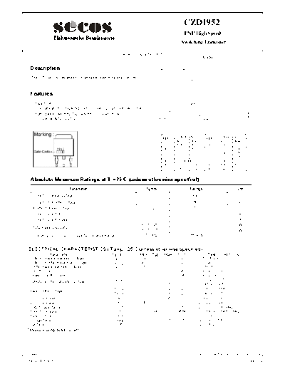 Secos czd1952  . Electronic Components Datasheets Active components Transistors Secos czd1952.pdf