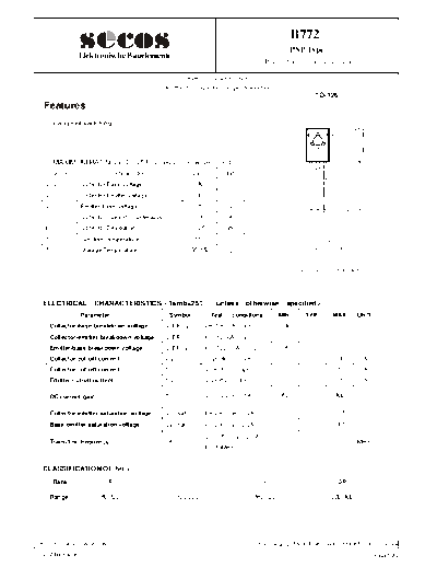 Secos b772  . Electronic Components Datasheets Active components Transistors Secos b772.pdf