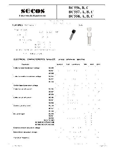 Secos bc556-557-558  . Electronic Components Datasheets Active components Transistors Secos bc556-557-558.pdf