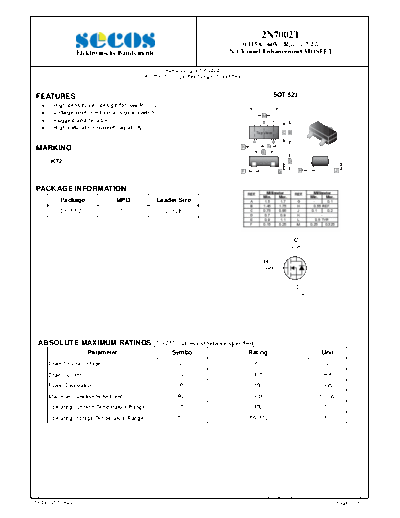 Secos 2n7002t  . Electronic Components Datasheets Active components Transistors Secos 2n7002t.pdf