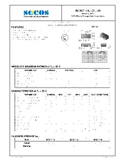 Secos bc817  . Electronic Components Datasheets Active components Transistors Secos bc817.pdf