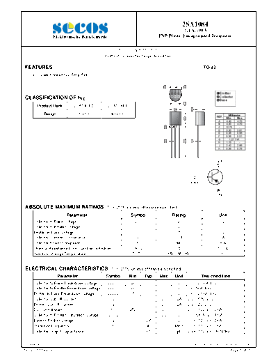 Secos 2sa1084  . Electronic Components Datasheets Active components Transistors Secos 2sa1084.pdf