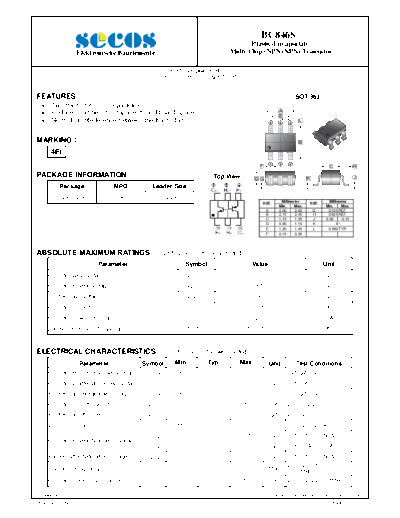 Secos bc846s  . Electronic Components Datasheets Active components Transistors Secos bc846s.pdf