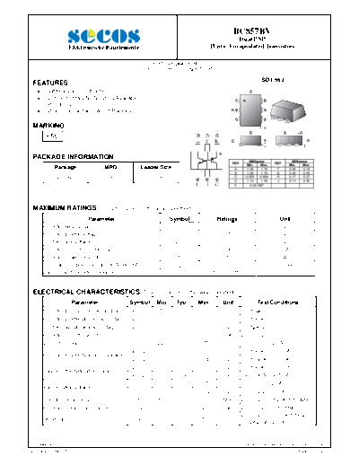 Secos bc857bv  . Electronic Components Datasheets Active components Transistors Secos bc857bv.pdf