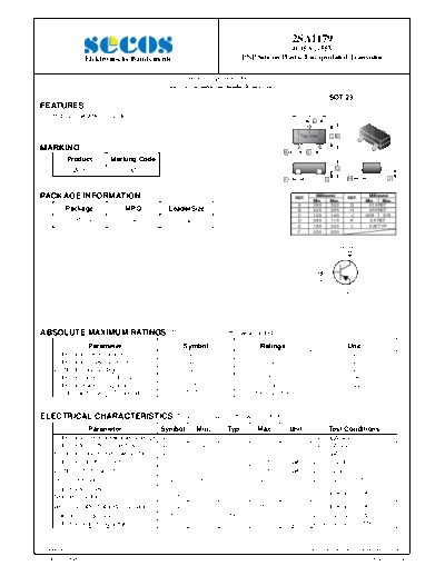 Secos 2sa1179  . Electronic Components Datasheets Active components Transistors Secos 2sa1179.pdf