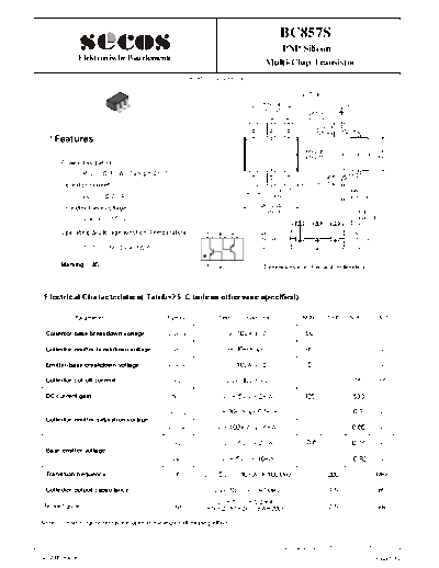 Secos bc857s  . Electronic Components Datasheets Active components Transistors Secos bc857s.pdf