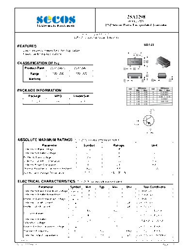 Secos 2sa1298  . Electronic Components Datasheets Active components Transistors Secos 2sa1298.pdf