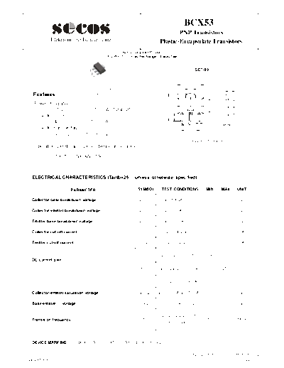 . Electronic Components Datasheets bcx53  . Electronic Components Datasheets Active components Transistors Secos bcx53.pdf