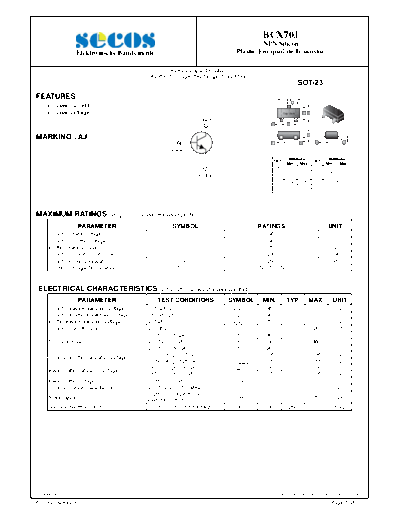 Secos bcx70j  . Electronic Components Datasheets Active components Transistors Secos bcx70j.pdf