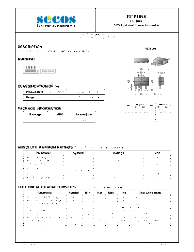Secos bcp1898  . Electronic Components Datasheets Active components Transistors Secos bcp1898.pdf