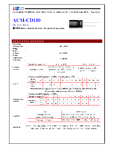 UB [United Benefit] UB [radial thru-hole] ACM-CD110 Series  . Electronic Components Datasheets Passive components capacitors UB [United Benefit] UB [radial thru-hole] ACM-CD110 Series.pdf