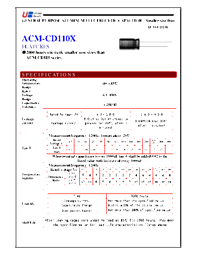 UB [United Benefit] UB [radial thru-hole] ACM-CD110X Series  . Electronic Components Datasheets Passive components capacitors UB [United Benefit] UB [radial thru-hole] ACM-CD110X Series.pdf