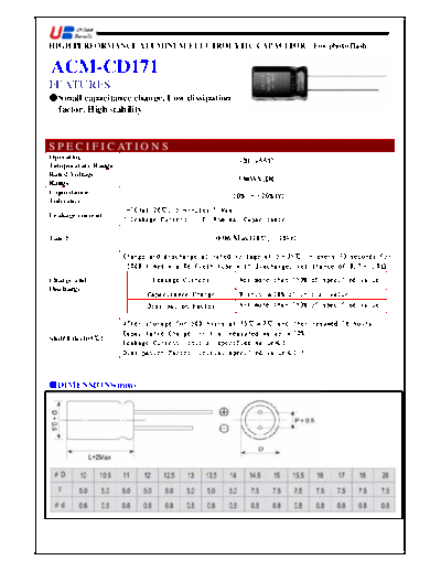 UB [United Benefit] UB [radial thru-hole] ACM-CD171 Series  . Electronic Components Datasheets Passive components capacitors UB [United Benefit] UB [radial thru-hole] ACM-CD171 Series.pdf