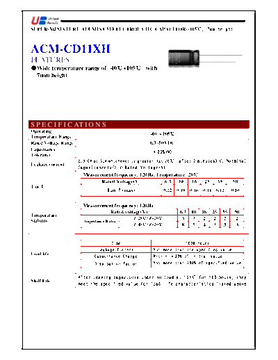 UB [United Benefit] UB [radial thru-hole] ACM-CD1XH Series  . Electronic Components Datasheets Passive components capacitors UB [United Benefit] UB [radial thru-hole] ACM-CD1XH Series.pdf