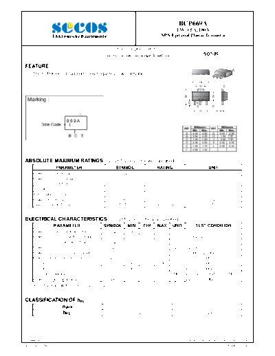 Secos bcp669a  . Electronic Components Datasheets Active components Transistors Secos bcp669a.pdf