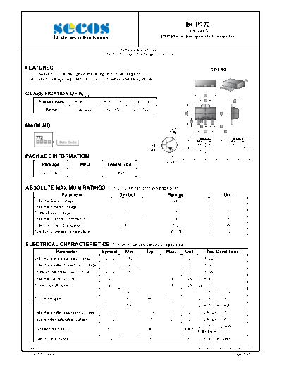 Secos bcp772  . Electronic Components Datasheets Active components Transistors Secos bcp772.pdf