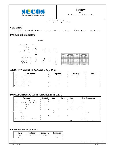 Secos bcp869  . Electronic Components Datasheets Active components Transistors Secos bcp869.pdf