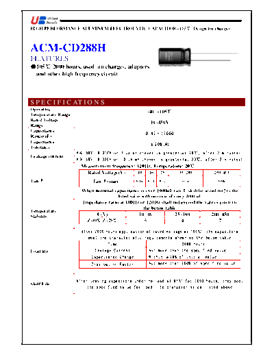 UB [United Benefit] UB [radial thru-hole] ACM-CD288H Series  . Electronic Components Datasheets Passive components capacitors UB [United Benefit] UB [radial thru-hole] ACM-CD288H Series.pdf