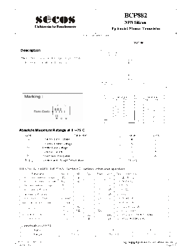 Secos bcp882  . Electronic Components Datasheets Active components Transistors Secos bcp882.pdf