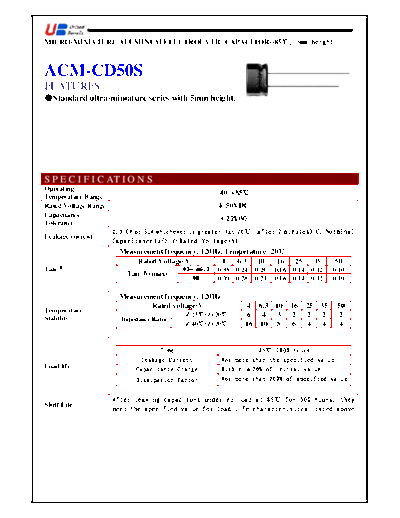 UB [United Benefit] UB [radial thru-hole] ACM-CD50S Series  . Electronic Components Datasheets Passive components capacitors UB [United Benefit] UB [radial thru-hole] ACM-CD50S Series.pdf