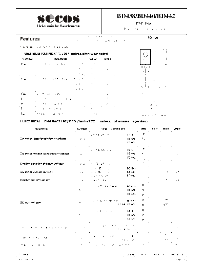Secos bd438-440-442  . Electronic Components Datasheets Active components Transistors Secos bd438-440-442.pdf