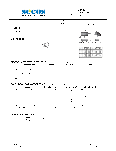 Secos c1815  . Electronic Components Datasheets Active components Transistors Secos c1815.pdf