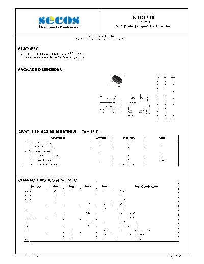 Secos ktd1304  . Electronic Components Datasheets Active components Transistors Secos ktd1304.pdf