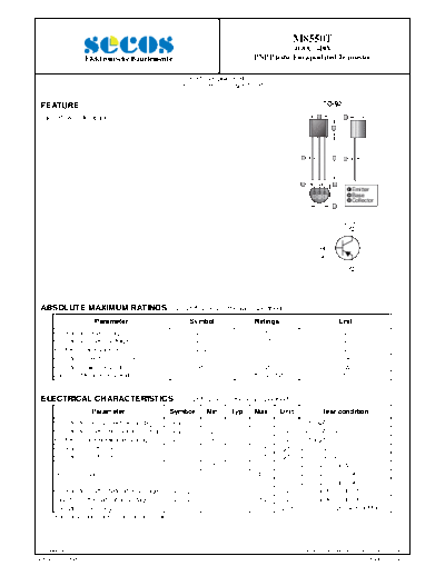 . Electronic Components Datasheets m8550t  . Electronic Components Datasheets Active components Transistors Secos m8550t.pdf