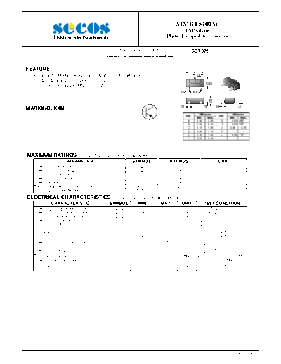 Secos mmbt5401w  . Electronic Components Datasheets Active components Transistors Secos mmbt5401w.pdf