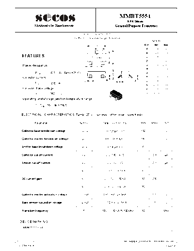 Secos mmbt5551  . Electronic Components Datasheets Active components Transistors Secos mmbt5551.pdf