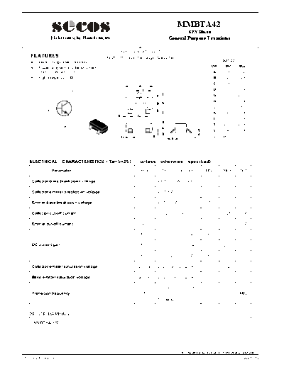Secos mmbta42  . Electronic Components Datasheets Active components Transistors Secos mmbta42.pdf