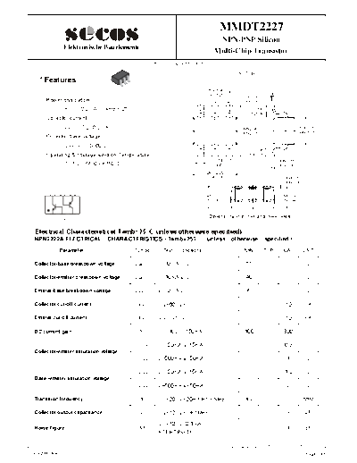 . Electronic Components Datasheets mmdt2227  . Electronic Components Datasheets Active components Transistors Secos mmdt2227.pdf