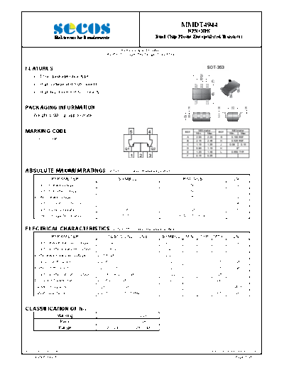 Secos mmdt4944  . Electronic Components Datasheets Active components Transistors Secos mmdt4944.pdf